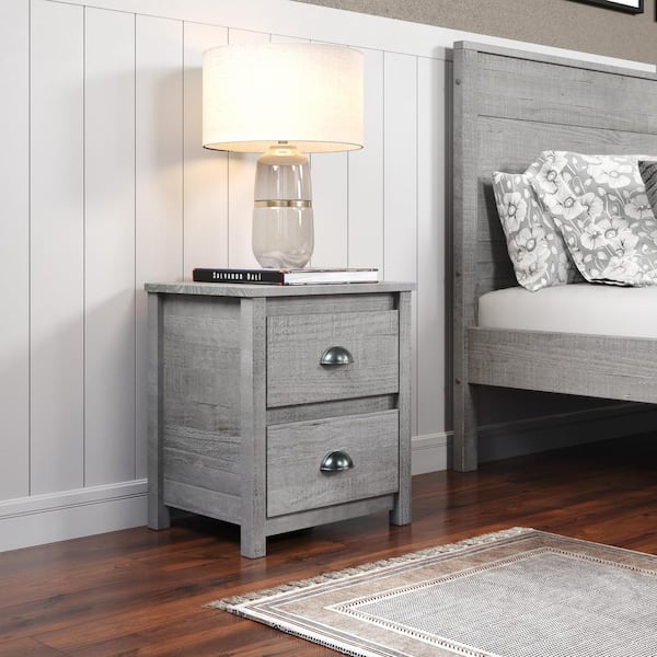 Camaflexi Hampton 2-Drawer Driftwood Gray Nightstand (23 in. x 20 in. x 15.75 in.)