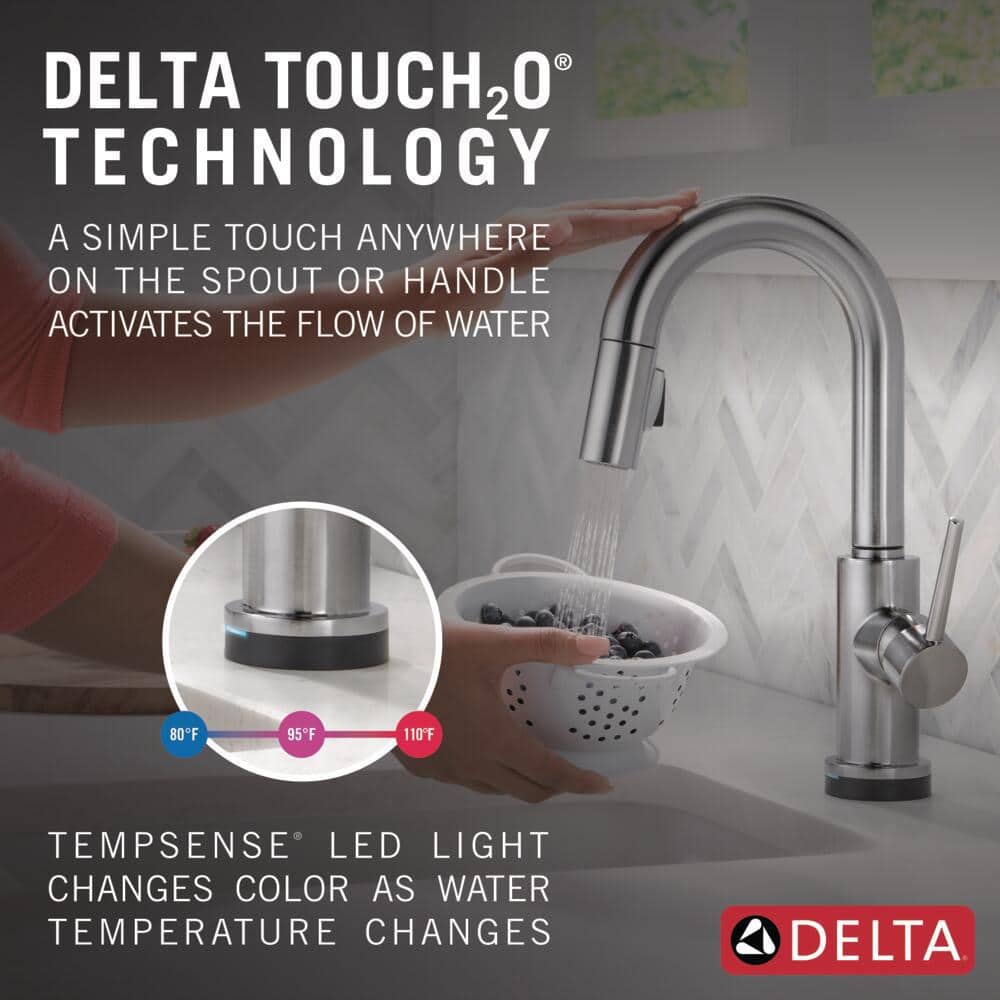 Stainless Steel Modern Pull-Down Kitchen Faucet with Touch Technology