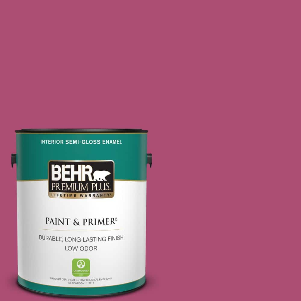 1 gal. #100B-7 Hot Pink Urethane Alkyd Semi-Gloss Enamel Interior/Exterior  Paint