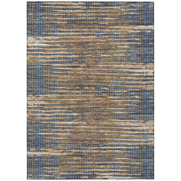 Chantille Machine Washable Indoor/Outdoor Abstract ACN2642 Navy 3 ft. x 5 ft. Area Rug
