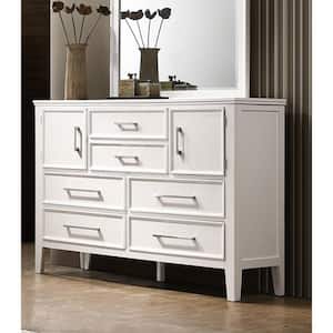 New Classic Furniture Andover White 6-drawer 59 in. Dresser with Doors