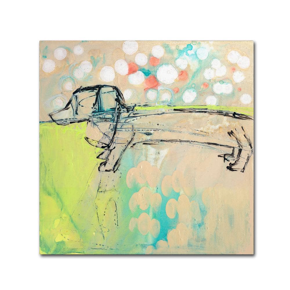 Pastel Dachshund Line Drawing Canvas Print 15'' x 20''