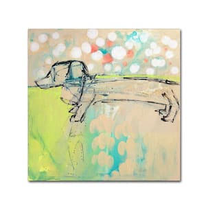 Dachshund by Wyanne Floater Frame Animal Wall Art 14 in. x 14 in.