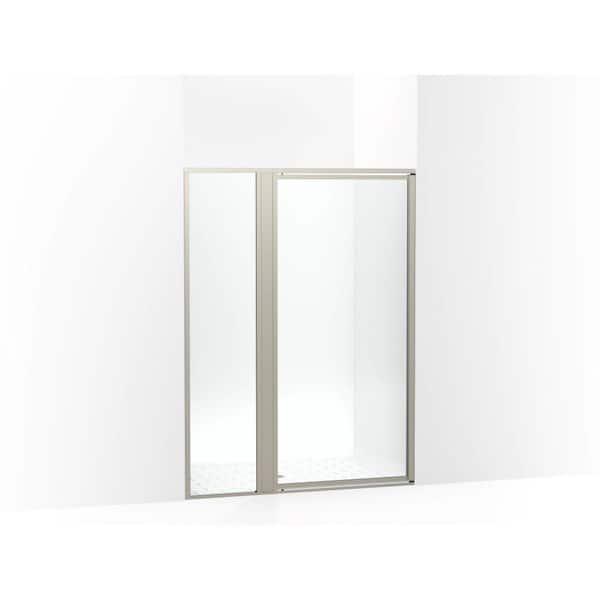 Attend 51 In. W X 69 In. H Pivot Framed Shower Door In Nickel