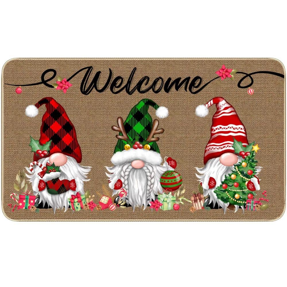 29 in. x 17 in. Christmas Welcome Decorative Doormat, Christmas 3-Gnome Door Mat, Non Slip Entrance Floor Rug price history on PriceWatchPro