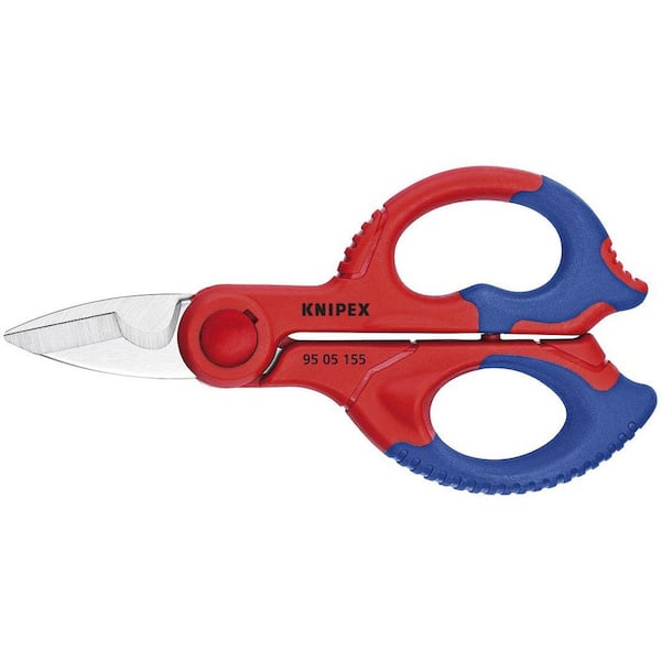 KNIPEX 6-1/4 in. Electrician's Scissor Snips with Comfort Grip and Sheath