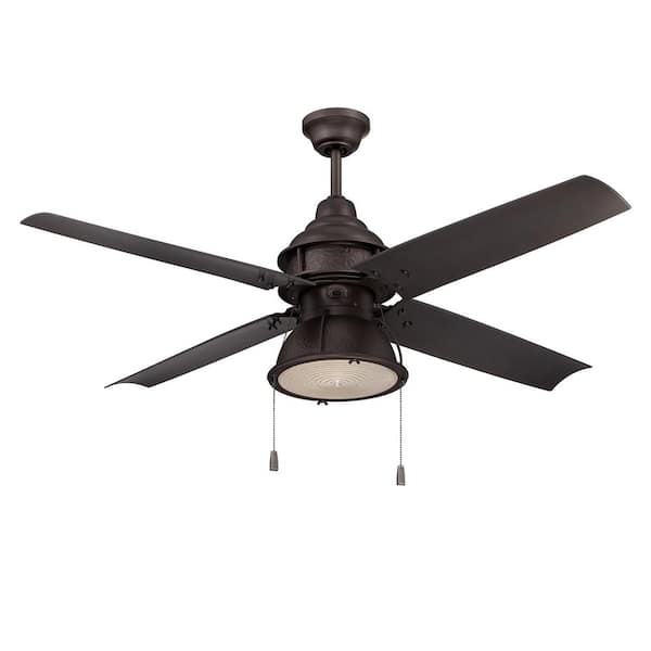 CRAFTMADE Port Arbor 52 in. Indoor/Outdoor Espresso 3-Speed Motor Dual Mount Finish Heavy-Duty Ceiling Fan with Light Kit Included