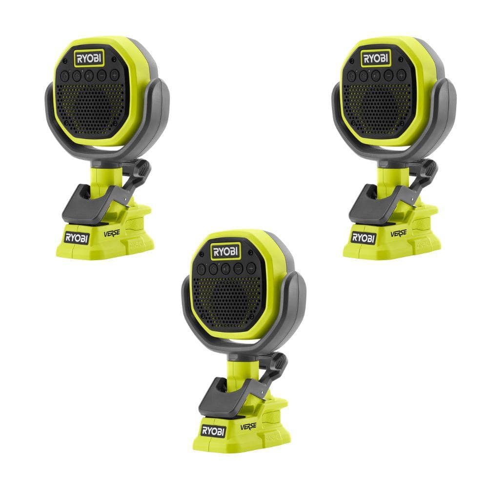 RYOBI ONE+ 18V Cordless VERSE Clamp Speaker 3-Pack (Tools Only