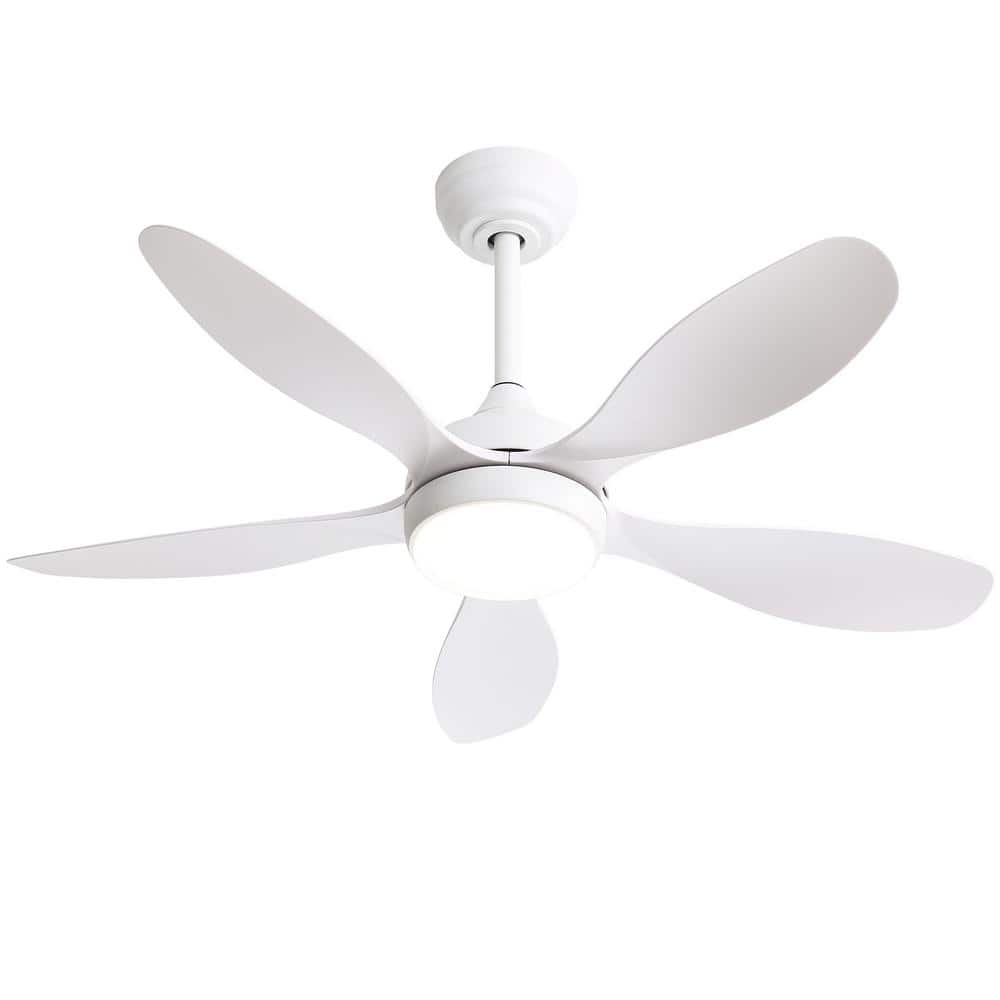 42 in. Indoor White Ceiling Fan with Light and Remote Cotnrol 6-Speeds DC R