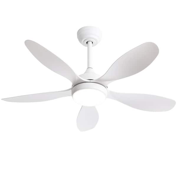 Jushua 42 in. Indoor White Ceiling Fan with Light and Remote Cotnrol 6-Speeds DC Reversible Motor