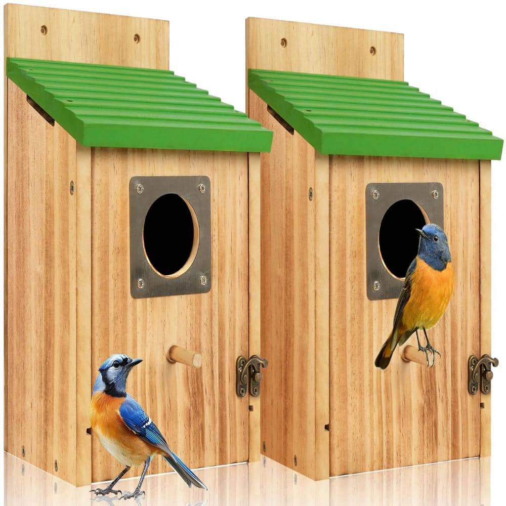 10.2 in. Cedar Wood Bluebird House with Metal Predator Guard and Carbonized Weatherproof Finish (2-Pack) price history on PriceWatchPro