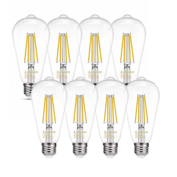 YANSUN 150 - Watt Equivalent ST64 Dimmable LED Edison Light Bulb in Warm White (8-Pack)