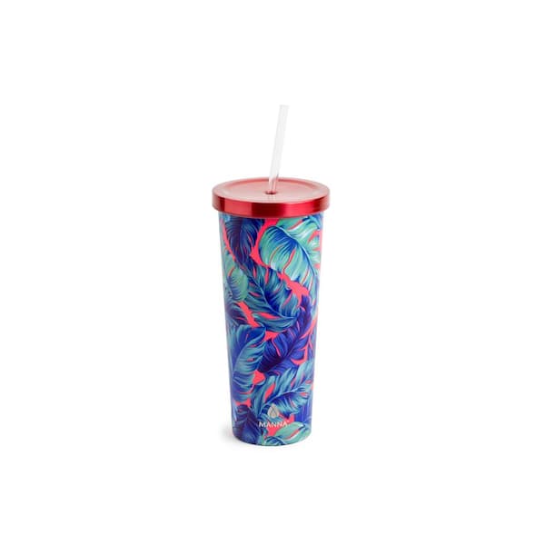 Your Zone Plastic 4-Pack 15 oz Regular Tumbler with lid & Straw: 4 Assorted  Color 
