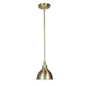 Timarron 60 Watt 1 Light Legacy Brass Finish Dining/Kitchen Island Mini Pendant Light w/Steel Shade, No Bulb Included