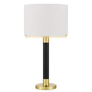 Goldston 27.5 in. H Antique Brass Metal Table Lamp