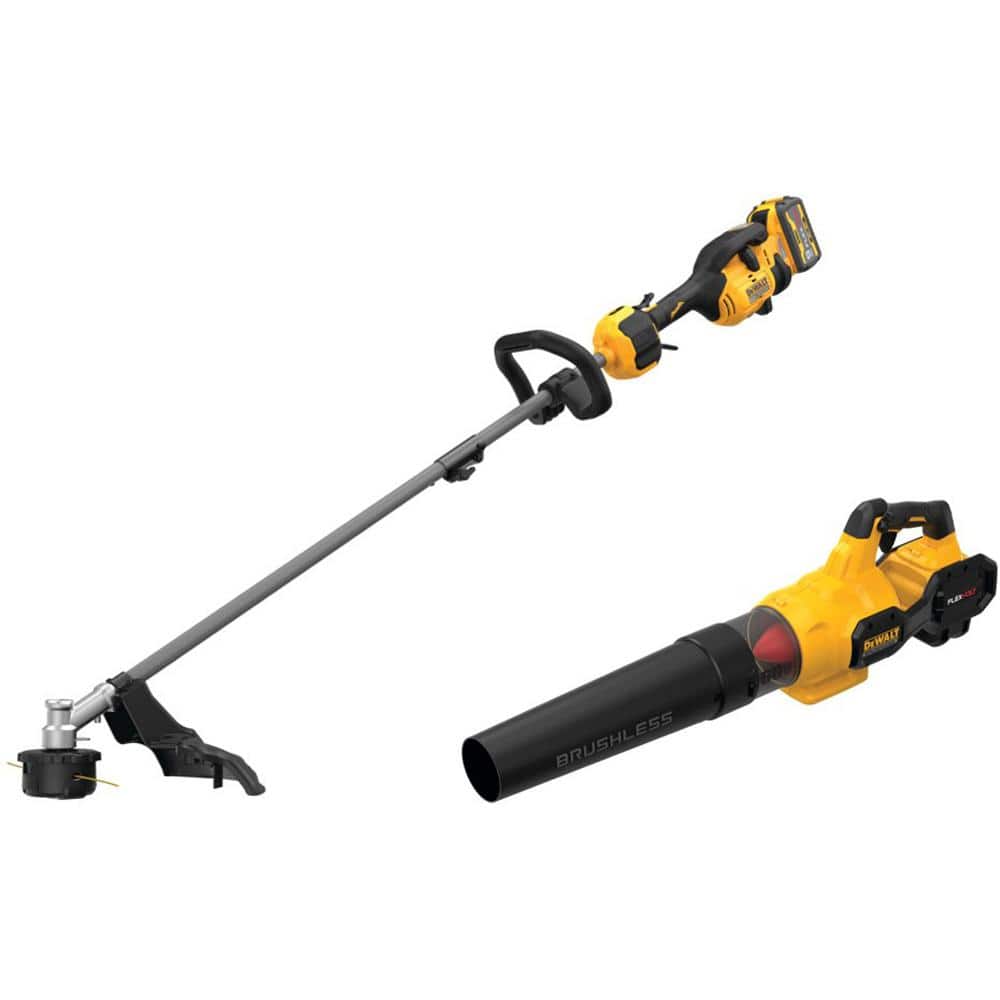 DEWALT 60V MAX 17 in. Cordless Battery Powered String Trimmer and Leaf  Blower Combo Kit with (1) 3Ah Battery  Charger DCKO266X1 The Home Depot