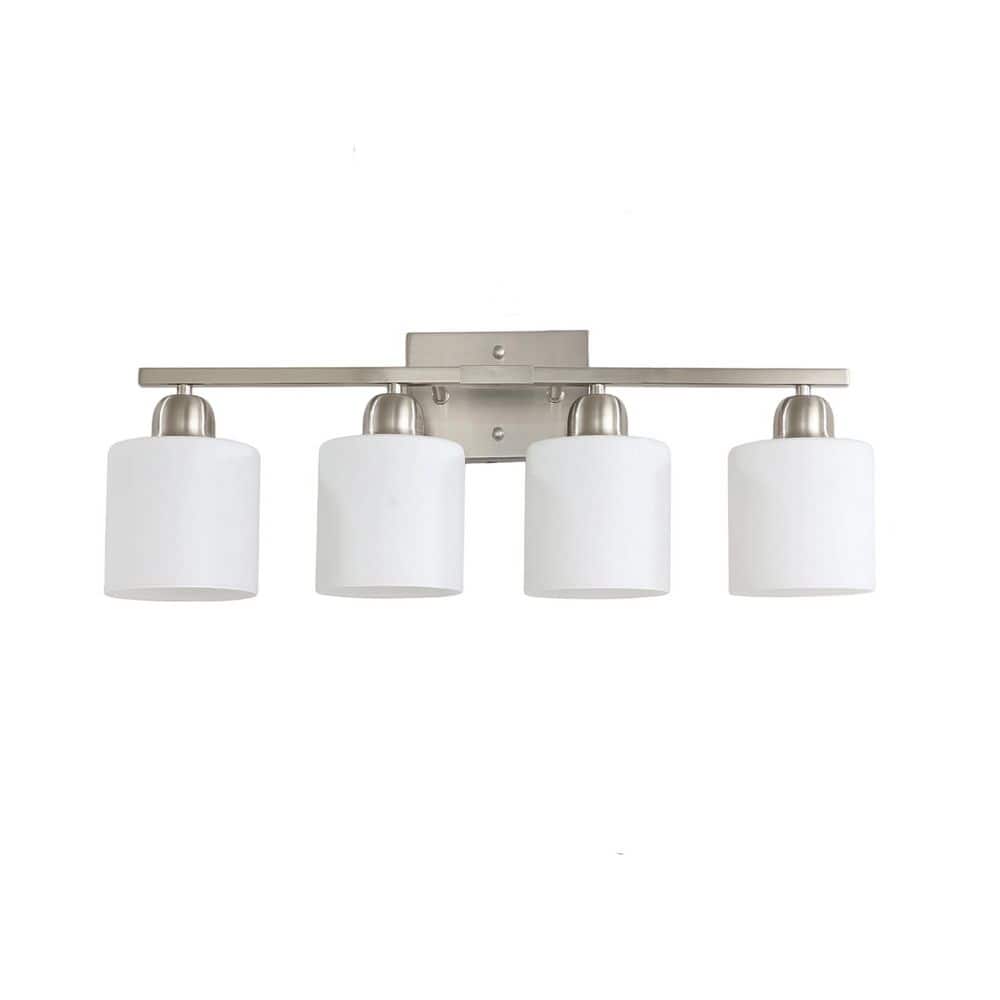 25 in 4‑Light Brushed Nickel Bathroom Vanity Light, Over‑Mirror Light Fixture with Glass Shade for Dressing Room price history on PriceWatchPro