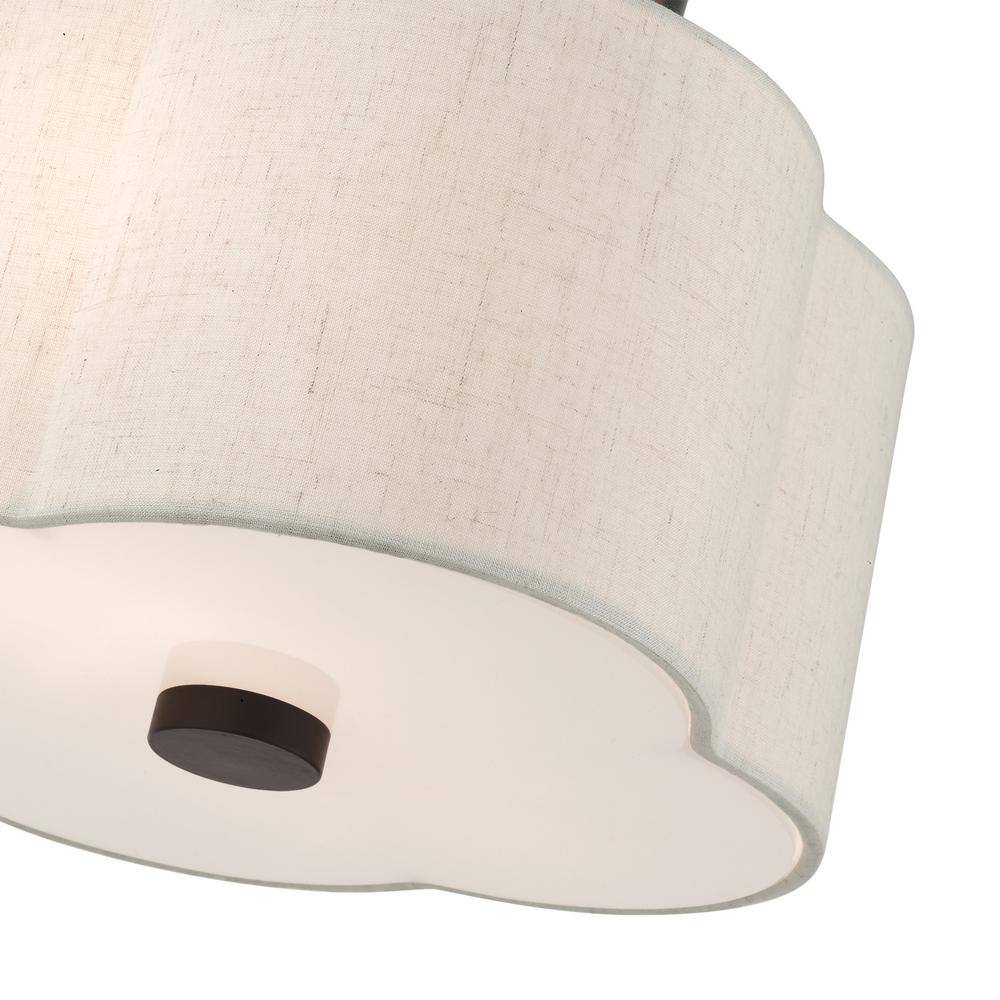 Solstice English Bronze 2-Light LED Drum Semi-Flush Mount