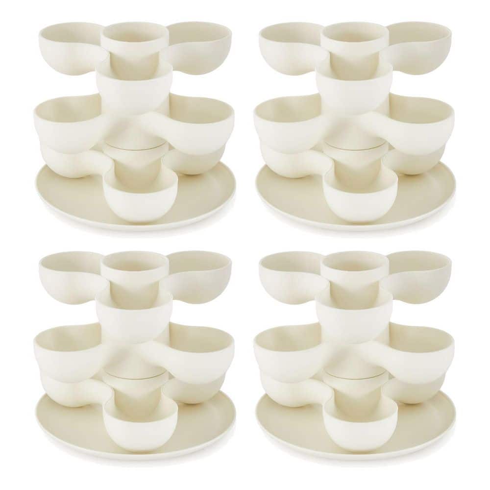Pixie 2.1 qt Vanilla Bisque Indoor Plastic Round Planter (8.27 in. L x 8.27 in. W x 8 in. H) 4 (-Pack) price history on PriceWatchPro