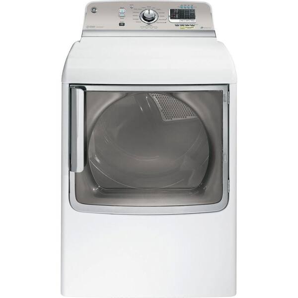 GE 7.8 cu. ft. Gas Dryer with Steam in White