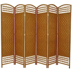 5.5 ft. Light Beige 6-Panel Room Divider