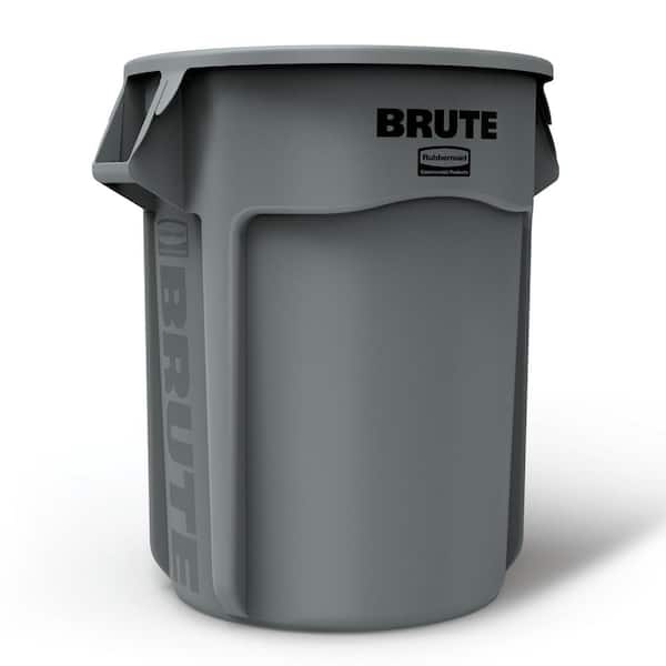 Brute 55 Gal. Gray Plastic Round Trash Can
