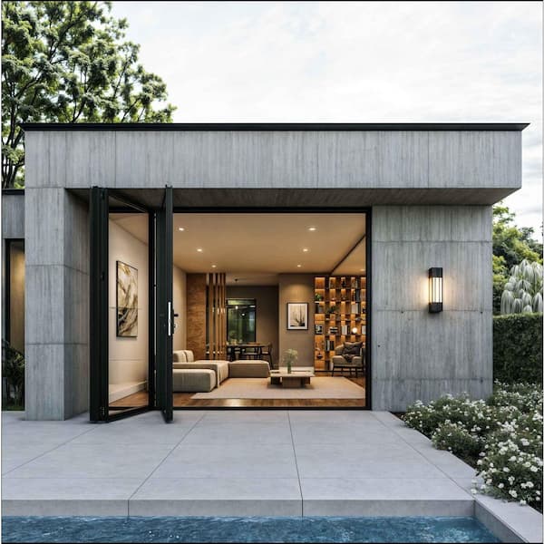 TEZA DOORS Teza 85 Series 120 in. x 80 in. Matte Black Right to