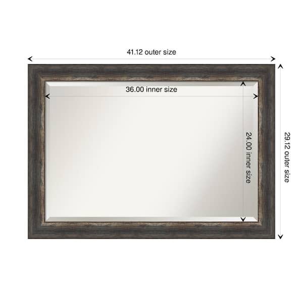 Bark Rustic Char 41 in. H x 29 in. W Framed Wall Mirror