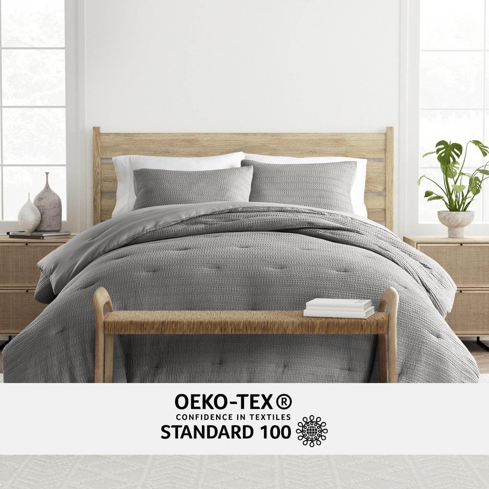 Fog Gray Twin Organic Down Alternative Comforter Set