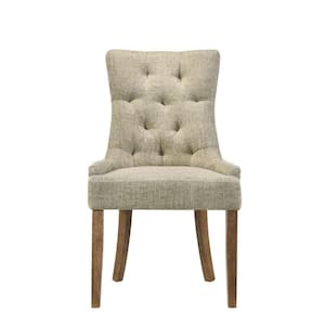 Yotam Side Chair in Beige Fabric & Salvaged Oak Finish