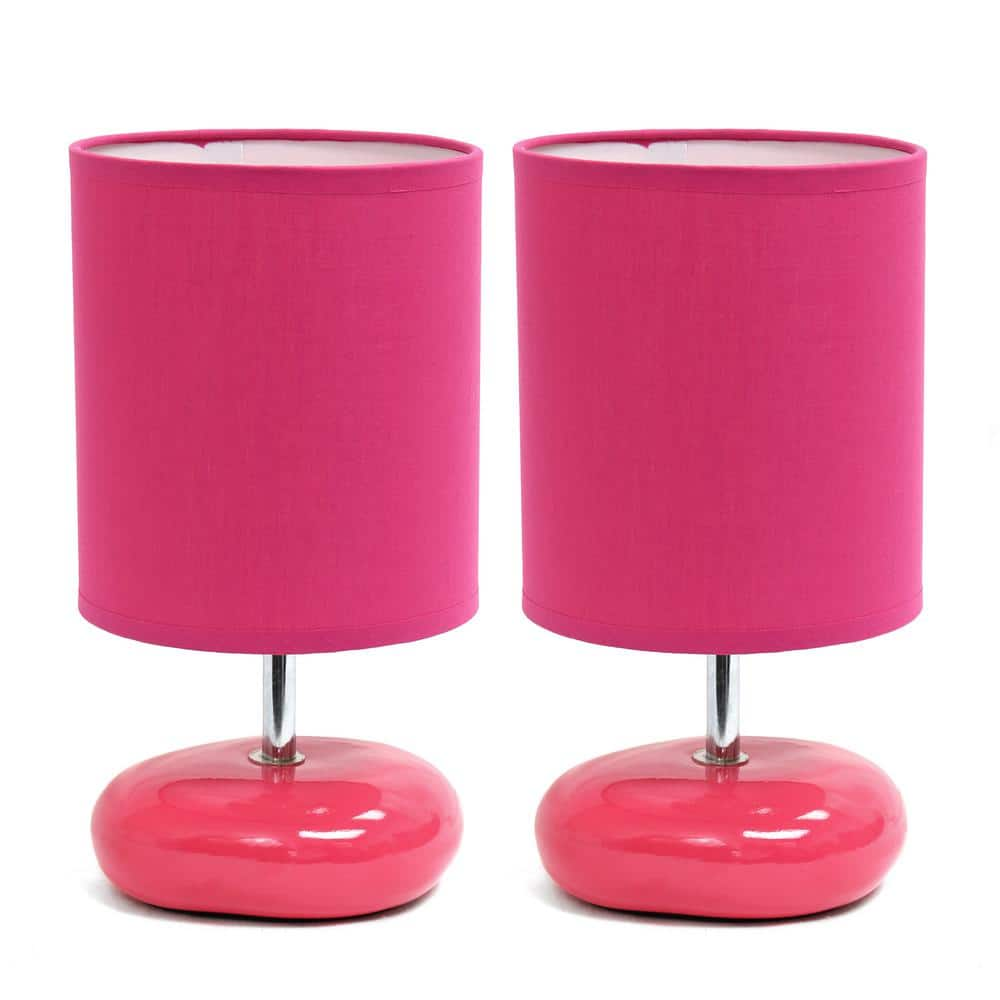 small pink bedside lamps