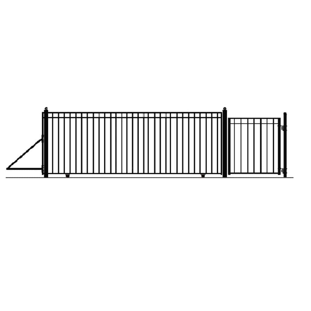 Madrid Style 18 ft. x 6 ft. Black Steel Single Slide Driveway Fence Gate price history on PriceWatchPro