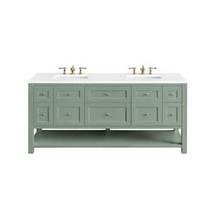 Breckenridge 71.9 in. W x 23.4 in. D x 33.0 in. H Bath Vanity Cabinet Without Top in Smokey Celadon