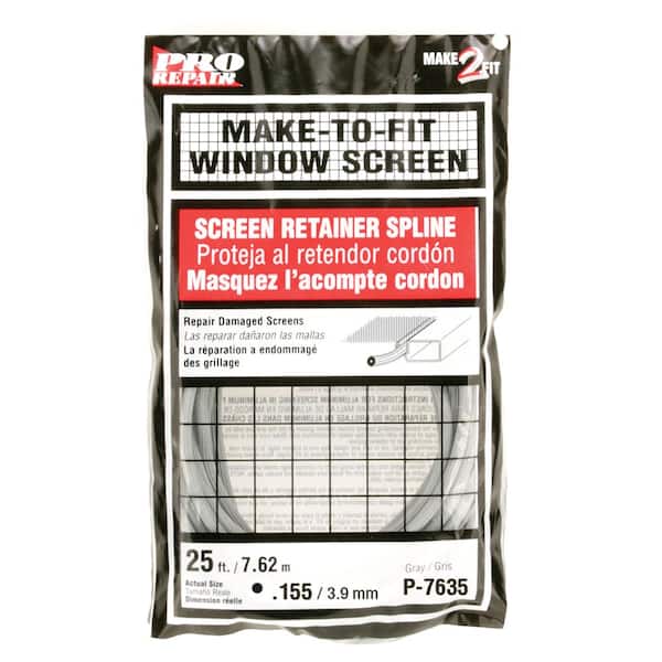 Prime-Line Screen Retainer Spline, 0.155 in, 25 ft., Gray