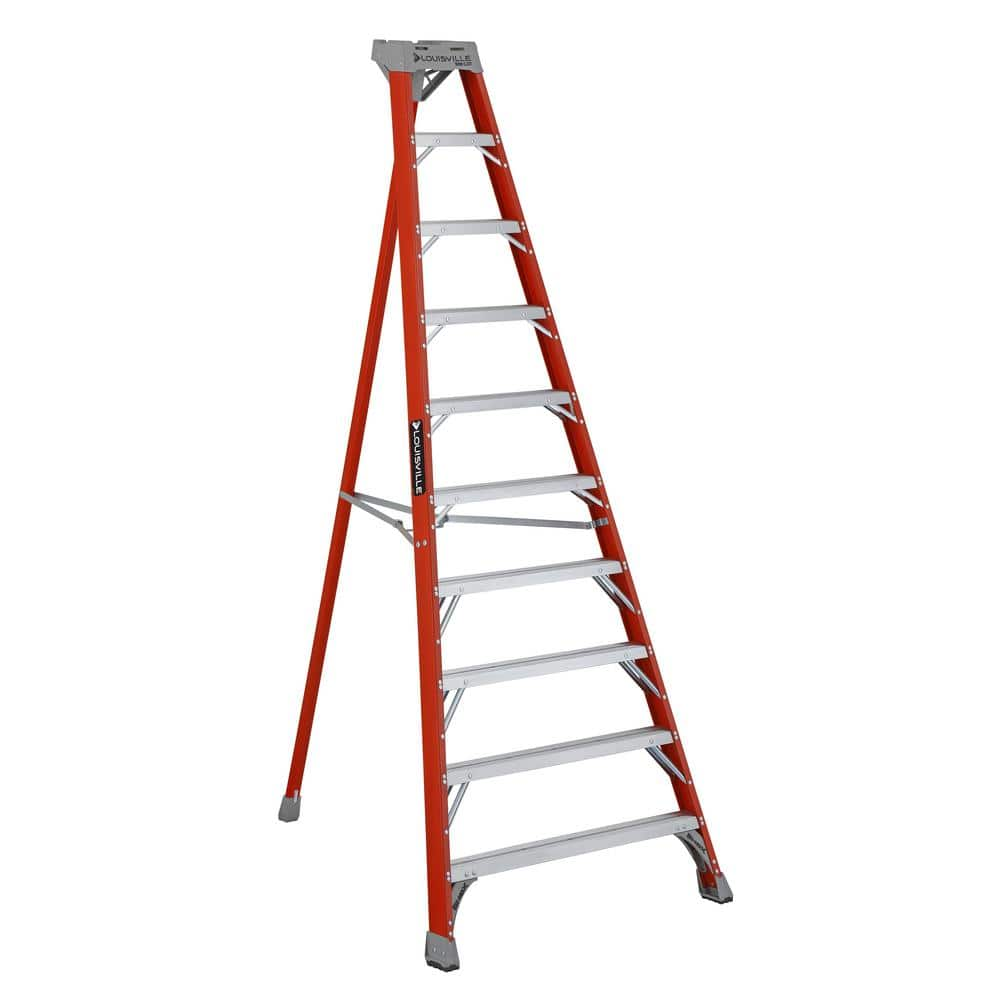 Louisville Ladder 10 ft. Fiberglass 9-Step Tripod Step Ladder (14 in. Reach Height), ANSI, Type IA, 300 lbs. Load Capacity