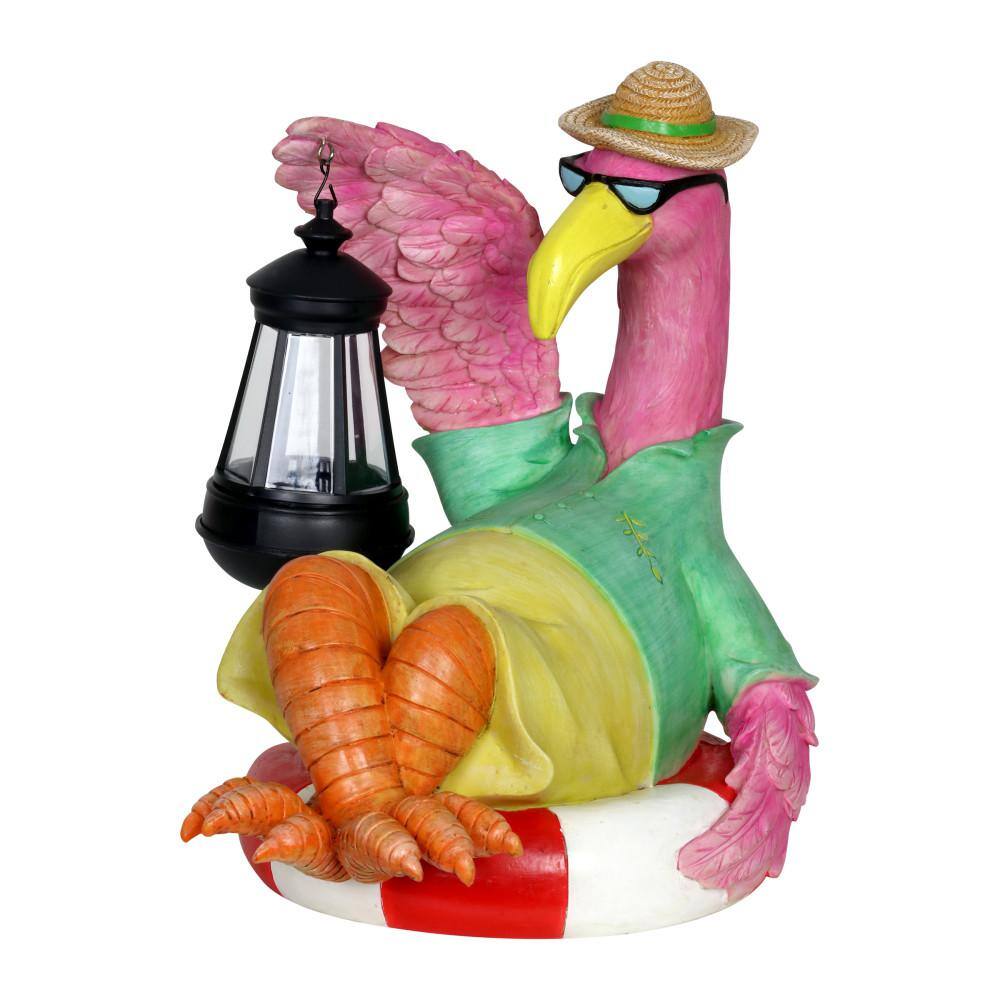 UPC 093335160372 product image for Exhart Solar Flamingo with Lantern Statue | upcitemdb.com