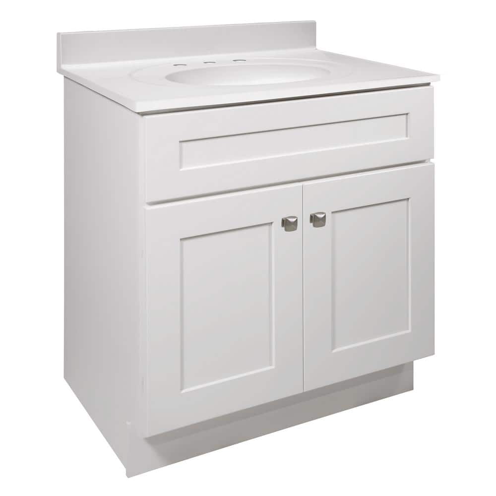 Brookings 31 in. W x 22 in. D x 36 in. H Bath Vanity w/ Solid White Culture