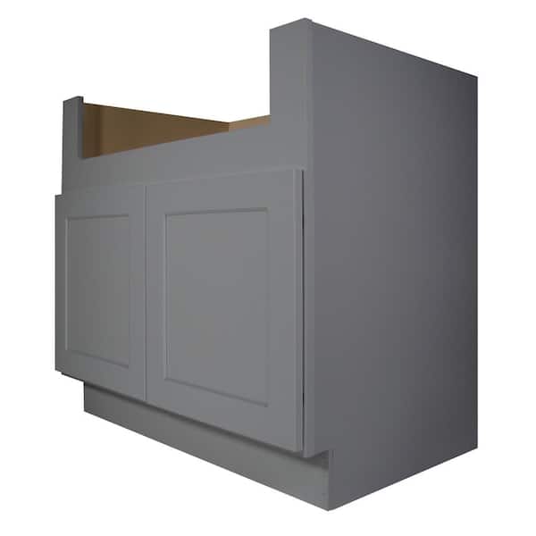 HOMEIBRO White Painted Shaker Style Ready to Assemble Farm Sink Base 36 in. W x 34-1/2 in. H x 24 in. D