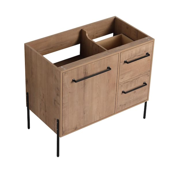 Joseph 35.06 in. Bath Vanity Cabinet without Top in Imitative Oak with Soft-Close Door and 2 Drawers