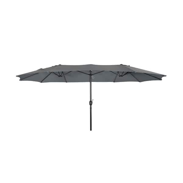 pellet Planeet Ontspannend WESTIN OUTDOOR BALITwin 15 ft. x 9 ft. Rectangular Market Patio Umbrella in  Gray OS3004-GY