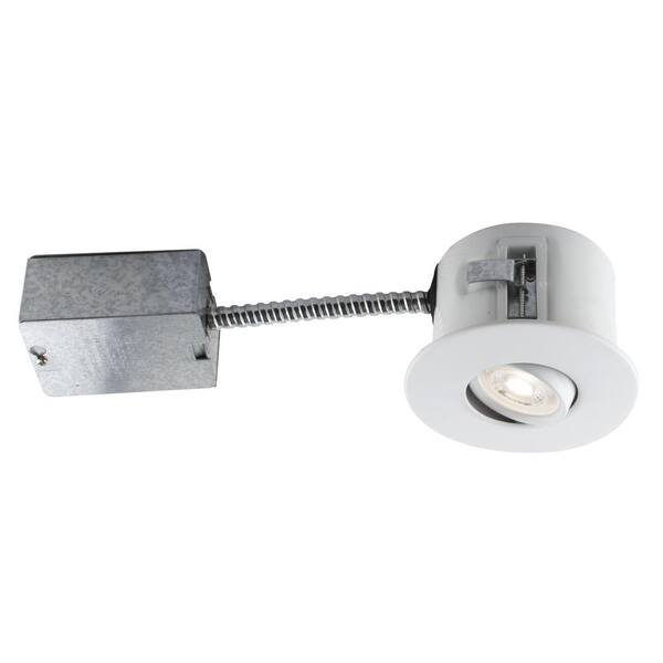 BAZZ 4-in. Matte White Recessed LED Lighting Kit with GU10 Bulb Included