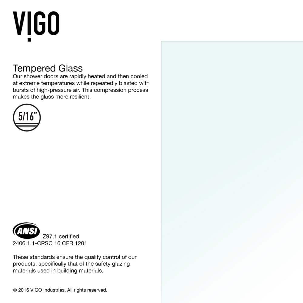Rialto 34" W x 57.38" H Frameless Clear Glass Tub Door