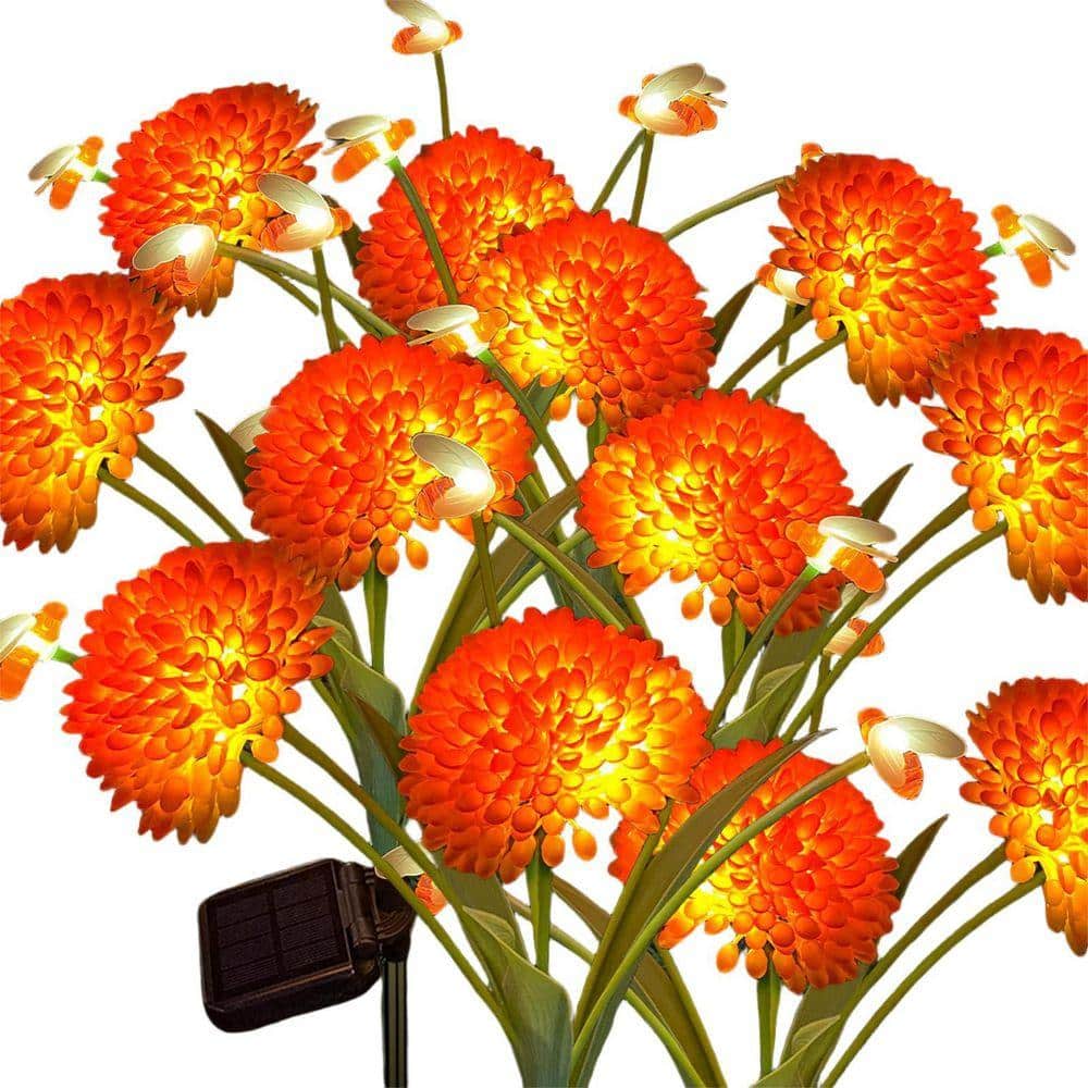 MOEPISY 8-Pack Solar Swaying Bee Lights with Flowers 0DBLPLKXB