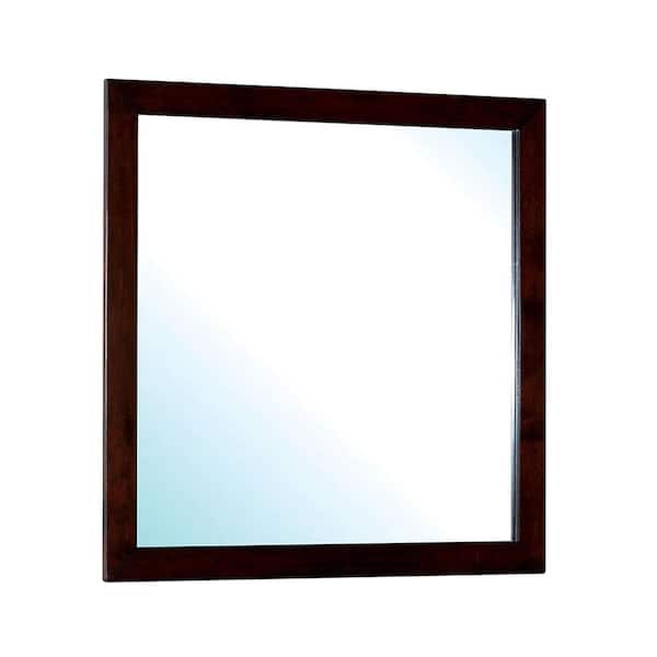Louis Philippe III 38.25 in. x 38.13 in. Modern Rectangle Framed Cherry Decorative Mirror