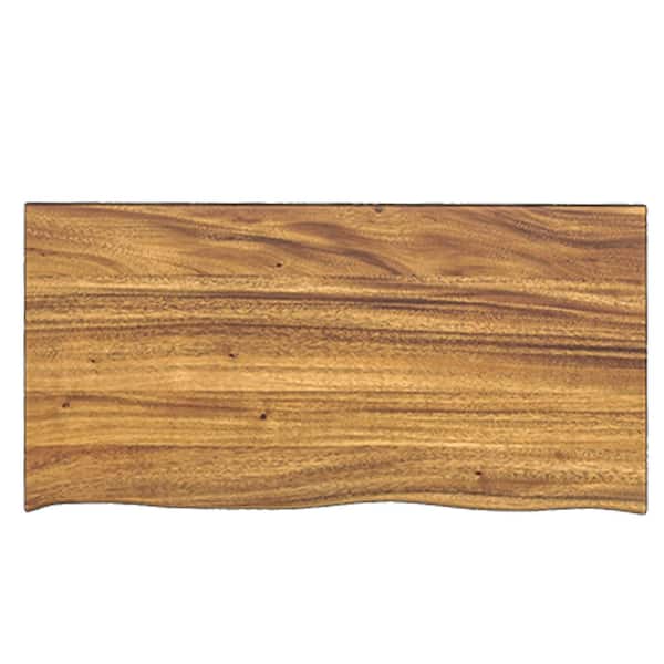4 ft. L x 25 in. D Finished Saman Solid Wood Butcher Block  Countertop in with Live Edge