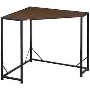 31.5 in. Space-Saving Small Corner Coffee Wooden Desk and Corner TV Stand, Computer and Writing Desk with Metal Frame