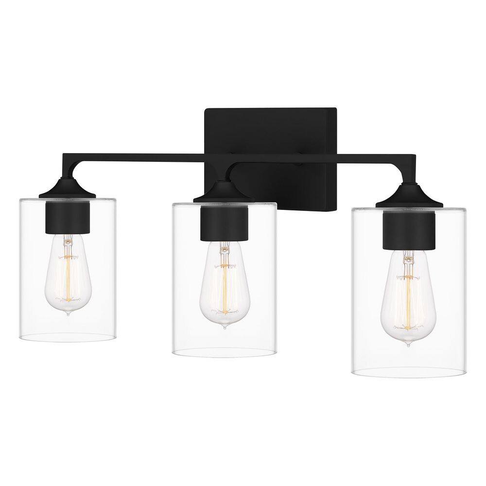 Prescott 24" Matte Black Cylinder Bath Light with Dimmable Feature