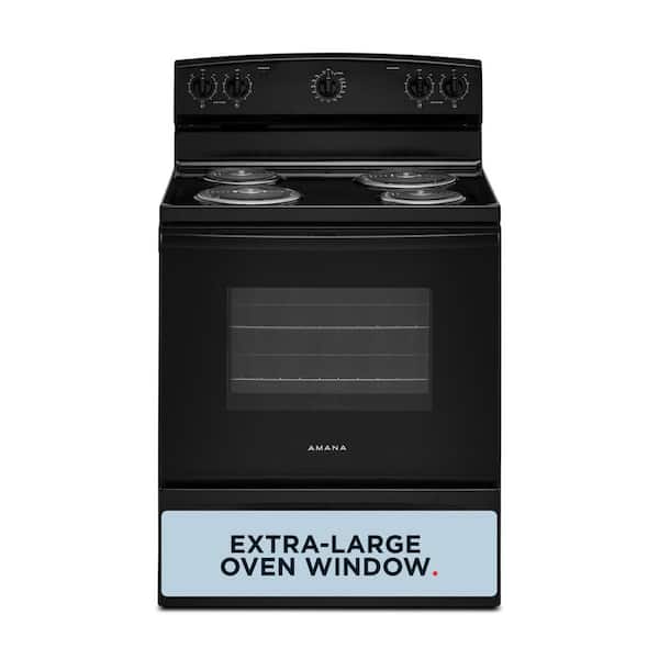 30 in. 4 Elements Freestanding Electric Range in Black with Extra-Large Oven Window