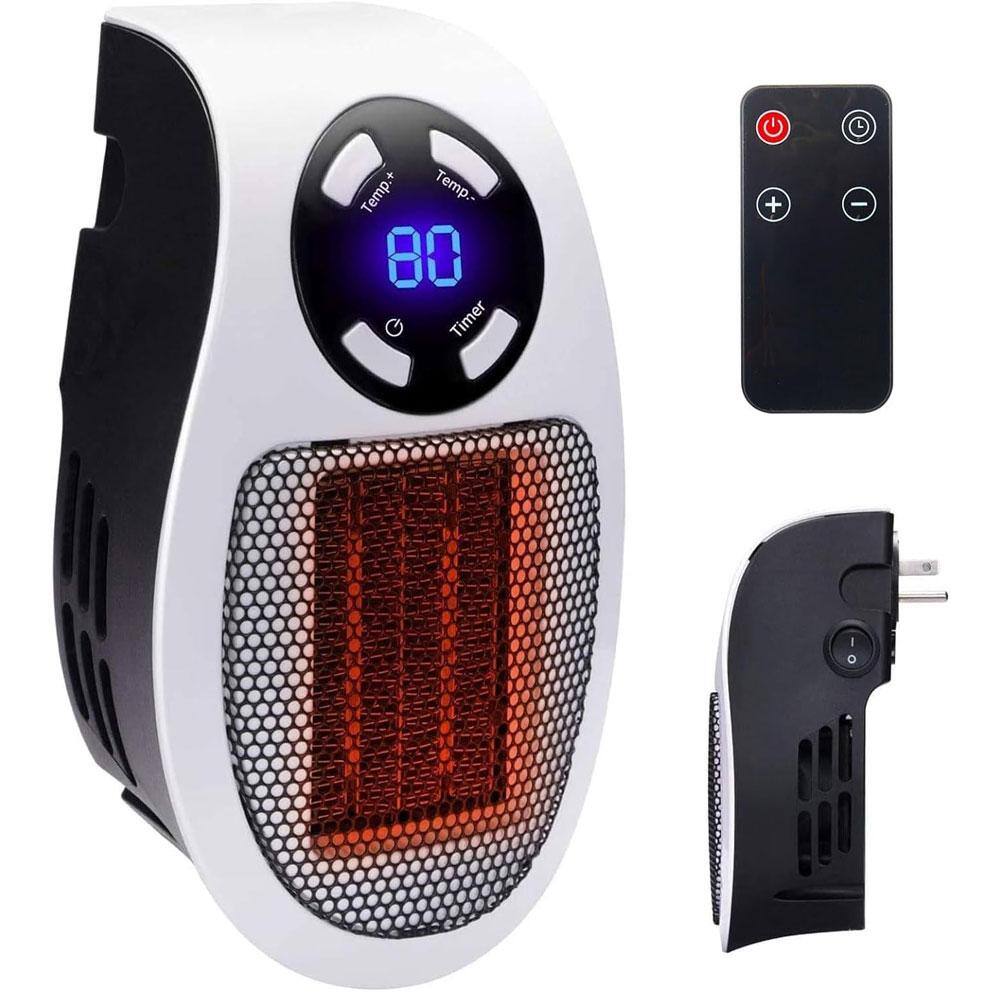 Etokfoks 350 & 450Watt Wall Outlet Electric Remote Space Heater with