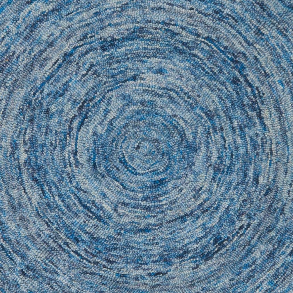 Hand-Tufted Multicolor Wool Round Rug, 6' Diameter